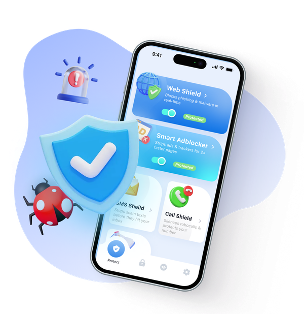 Blue Hammer AntiVirus Protection interface showcasing mobile security features
