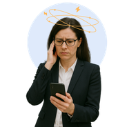 Sarah's phone storage issue illustration