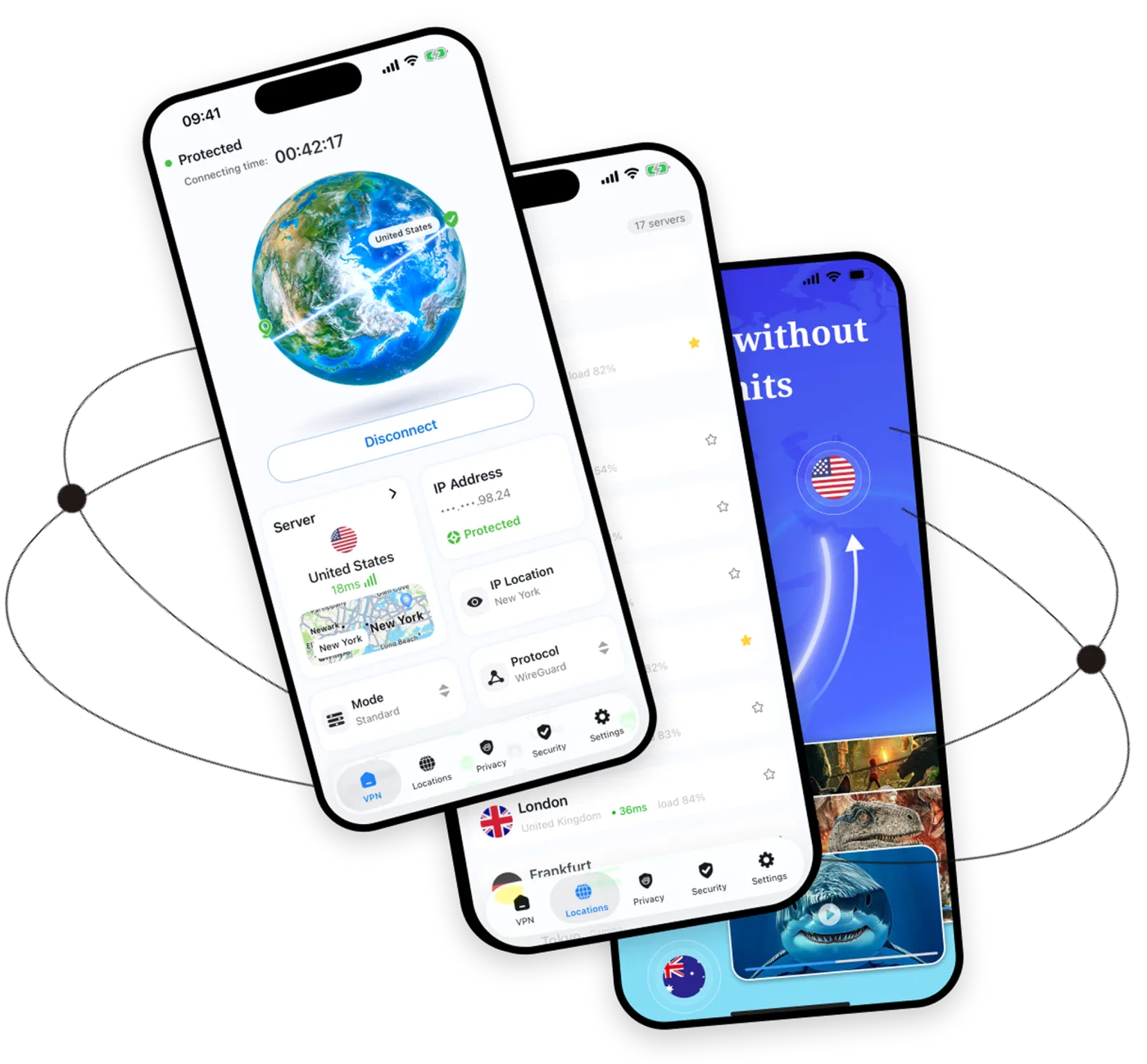 VPN app screenshots